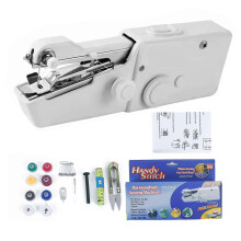 (White) Portable Handy Stitch, Mini Cordless Electric Sewing Machine for Quick Fabric Repairs & DIY Crafts