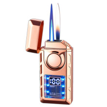 (Jinbing) Windproof Refillable Butane Torch Lighter Visibles Mechanism Sturdy Refillable Lighters for Indoor Outdoor Great Present Idea for Dad