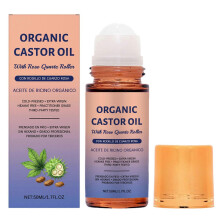 (1pc) Organic Castor Oil Roller - 50ml Cold-Pressed Castor Oil Roller for Scalp & Skin