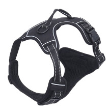 Harnais pour chien et chat, gilet réglable et respirant,-Noir S