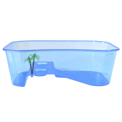 Schildpadvoerbak met zonneplatform oprit-blauw
