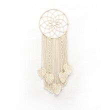 Macrame Wall Hanging Bohemian Beige Cotton Wall Decor 11.81in x 33.46in Dream Catcher Yoga Wall Art