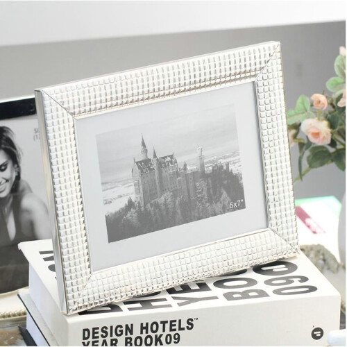 Picture Frame Vintage Silver 4x6 Rectangle Metal Frame For Tabletop And Wall Mount