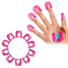 26pcs Nail Polish Template Clips Set with French Manicure Guides, AntiFlooding Rose Red ABS