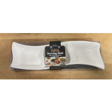4 x Super White Ceramic Tapas Serving Dish