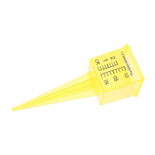 Yellow Outdoor Rain Gauge with Dual Measurement Mode for Accurate Lawn and Garden Water Monitoring