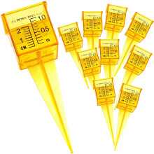 10 Pack 1.5 Inch Wide Mouth Rain Gauge and Sprinkler Gauge Bright Yellow Outdoor Garden Tool