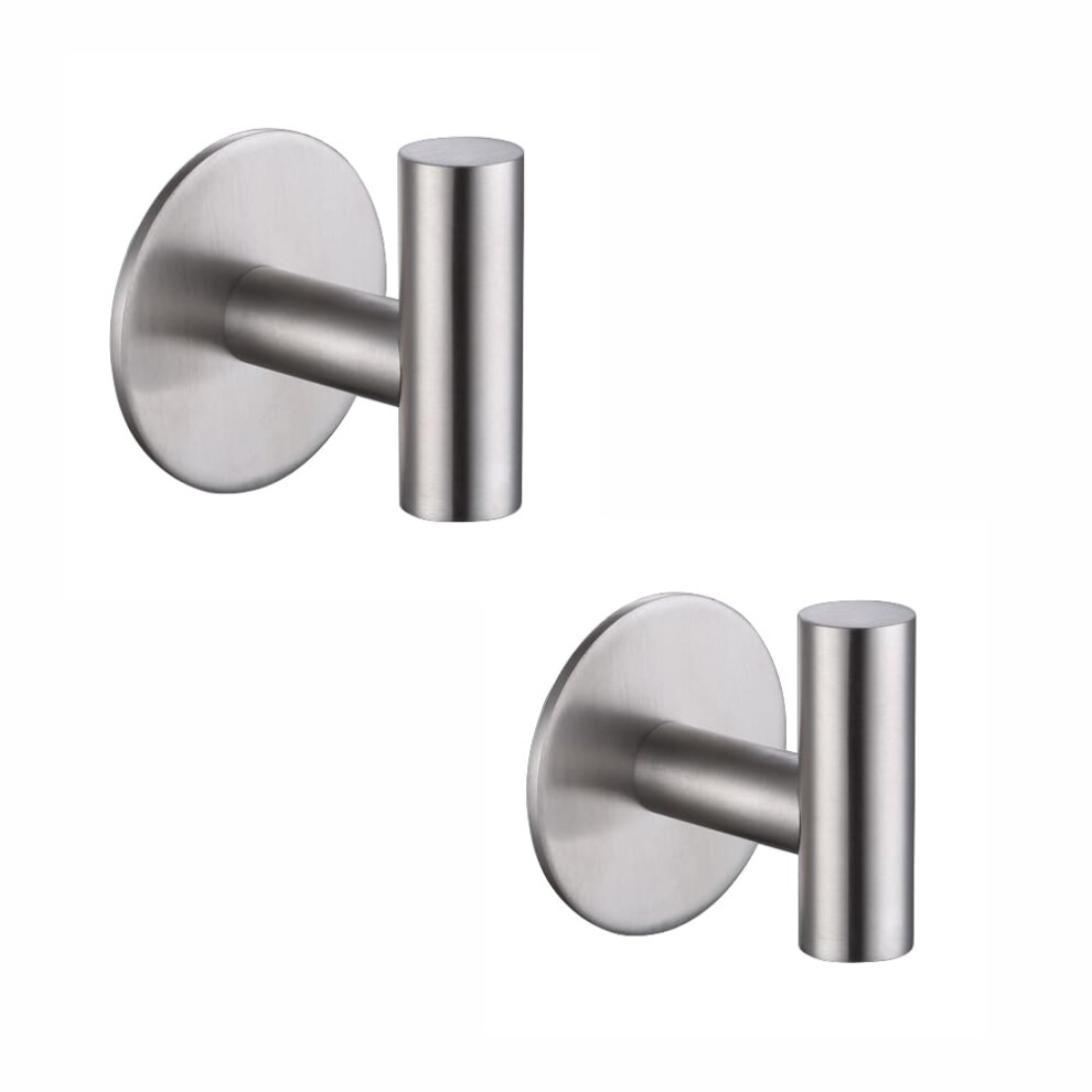 Self Adhesive Hooks 304 Stainless Steel Heavy Duty Nodrill Rustresistant Towel Hangers 2 Pack Silver 9199774270977