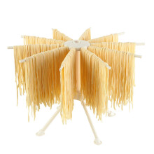 Collapsible Pasta Drying Rack with 10 Arms, Large Capacity Noodle Hanger for Homemade Spaghetti, White