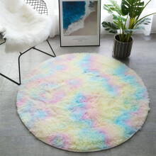 Bedroom Rug Soft Plush Fluffy Modern Area Rug TieDyed Multicolor 2 Ft Crawling Rugs For Kids Teen's Bedroom Decor