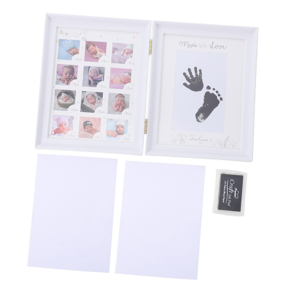 Hand And Foot Imprint Photo Frame For Newborn Growth Keepsake Safe Durable Desktop Nursery Decor For Boys And Girls