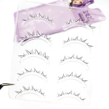 False Eyelashes 5 Pairs 47mm Length Grafted Clear Thin Band Natural Look Reusable For Wedding Bride Eye Makeup