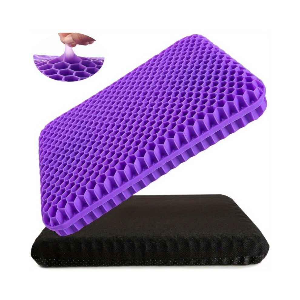 Xylfly (Tpe) Gel Seat Cushion, Double Thick Breathable Seat Cushion Cool Gel Cushion Honeycomb Design, Breathable Lumbar Cushion
