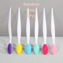 (Random Color - 2) Silicone Nose Hair and Blackhead Brush - Double-Sided Cleansing Tool, Suitable for Lips, Face, and Makeup Application