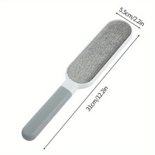 (Gray) 2pcs Double-Sided Reusable Lint Brush | Manual Electrostatic Sticky Pet Hair Remover