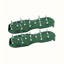 (Green) Heavy-Duty Lawn Aerator Shoes | Unique Design with Adjustable Straps and Metal Spikes for Lawn Care, Soil Maintenance,