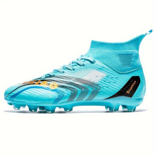 (Mineral Green, 3.5) Men'S Golden Football Cleats - Large Size, Summer Transparent Lightweight Professional Soccer Shoes With Long Nails