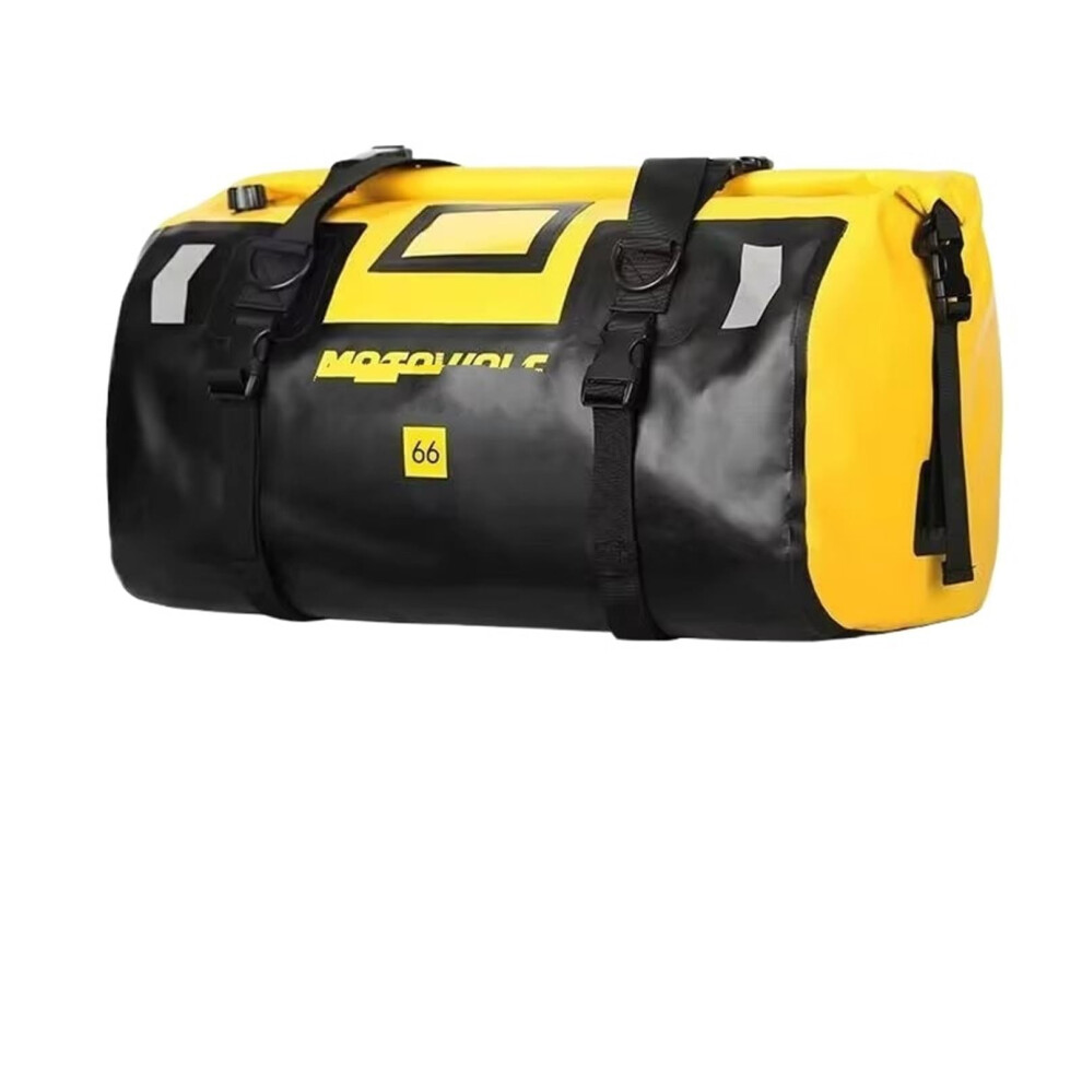 Waterproof Motorcycle Tail Bag 66L Large Capacity Roll Rear Seat Luggage Pack Yellow 9347817864823