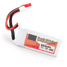11.1V 850mAh 45C White LiPo Battery for RC Cars Boats Helicopters