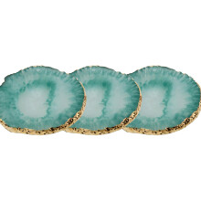 Elegante paleta de decoración de uñas, soporte de resina con borde dorado para mezclar y combinar colores, material de primera calidad que ofrece