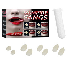 Presas de vampiro fáceis de usar para acessórios de festa de Halloween. Material reutilizável de alta qualidade, durável e atóxico. Conjunto