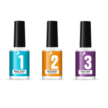 Base e top coat in polvere per immersione, asciugatura rapida, formula non acida, durata di conservazione: 2 anni, ingredienti sani, 12 ml. Ideale
