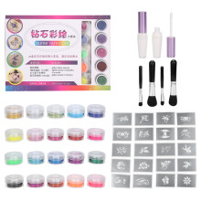 Kreatives Glitzer-Tattoo-Set für Mädchen, Jungen und Teenager, wiederverwendbare Tattoo-Vorlagen mit wasserfestem, hautfreundlichem Glitzer-Set,