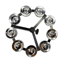 HiHat Tambourine Percussion Accessory with Stainless Steel for Kids and Adults, Single Silver