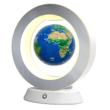 Globe With Illuminated World Map, 6 In Diameter Magnetic Levitation Globe Desktop Display LED Illumination