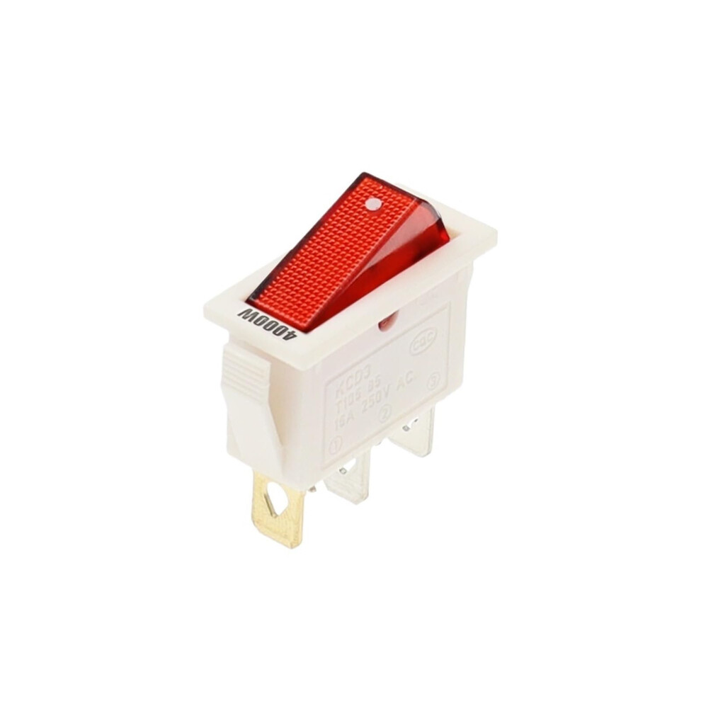 10Pcs Kcd3 3 Pin 4000W Red Light Rocker Switch On Off Illuminated Power Switch Load Capacity 9199774272308