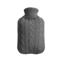 2000ML Knitted Hot Water Bottle Cover with AntiScald Protection for Winter Heat Therapy Grey