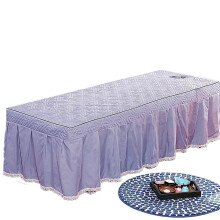 Massage table cover Beauty salon bedspread Lace beauty day cover with hole Body massage bed sheet Bedspread (Light Grey, 190x70 Cover only)