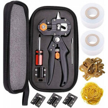 Garden Pruning Shears with Carbon Steel Blades, Ergonomic Grip Grafting Tool Set for Bonsai