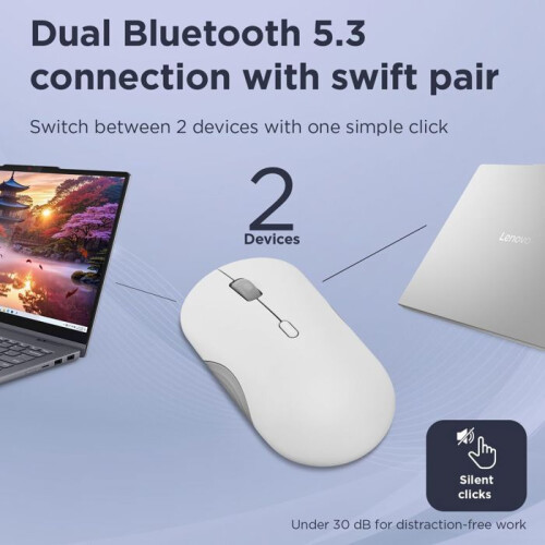 Lenovo Maus - LENOVO - GY51S61907 - Grau - Bluetooth - 2400 dpi - Ambidextrous 2