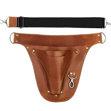 Garden Tool Belt Leather MultiPocket Adjustable Waist Satchel For Gardeners Brown