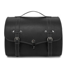 Motorcycle Tail Bag Waterproof Leather 33L Large Capacity Rear Seat Travel Luggage Backpack Black
