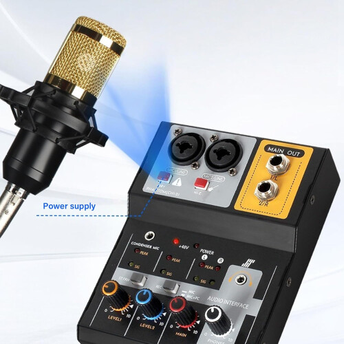 2 Channel Studio Mixer USB Audio Interface 32Bit/384kHz PC Compatible Studio Grade Hifi Sound 2