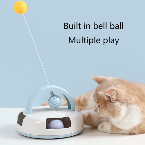 Jouet pour chat avec boules d'herbe à chat, plateau-Rose 1
