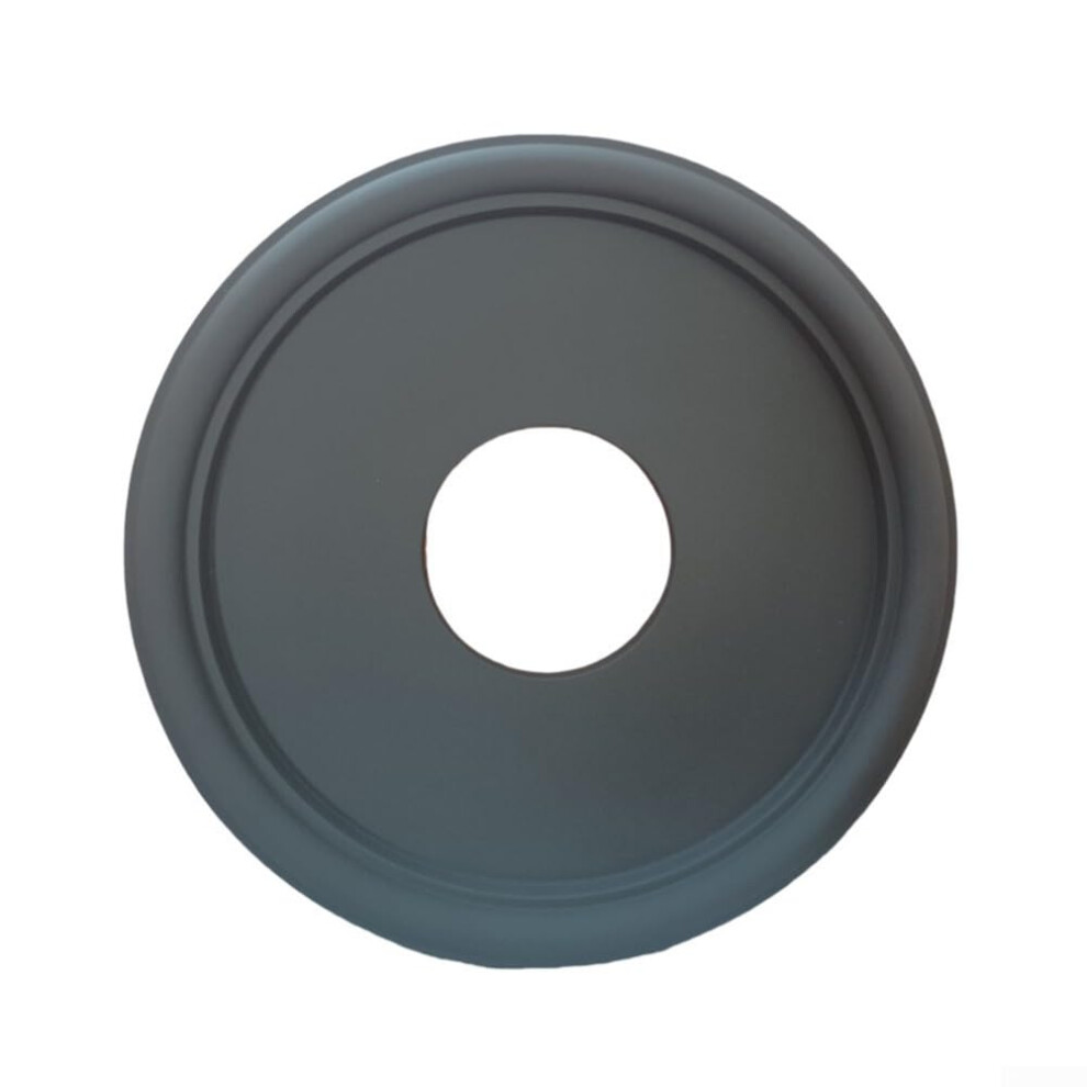 Ceiling Medallion Black Round 33 Cm Od Pu Cover Plate For Fixtures Fans And Chandeliers Waterproof Moisture Resistant 9199774273893
