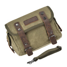 Motorcycle Saddlebags Waterproof Canvas Rear Luggage Bag with Adjustable Straps Army Green