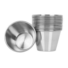 12pcs Stainless Steel Sauce Cups with Smooth Edge, Easy Clean Condiment Bowls for Kitchen BBQ Picnic