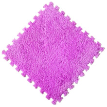 Puzzle Shaggy Carpet 10 Pieces Plush Foam Floor Mat, Play Mat, Soft Foot Mats