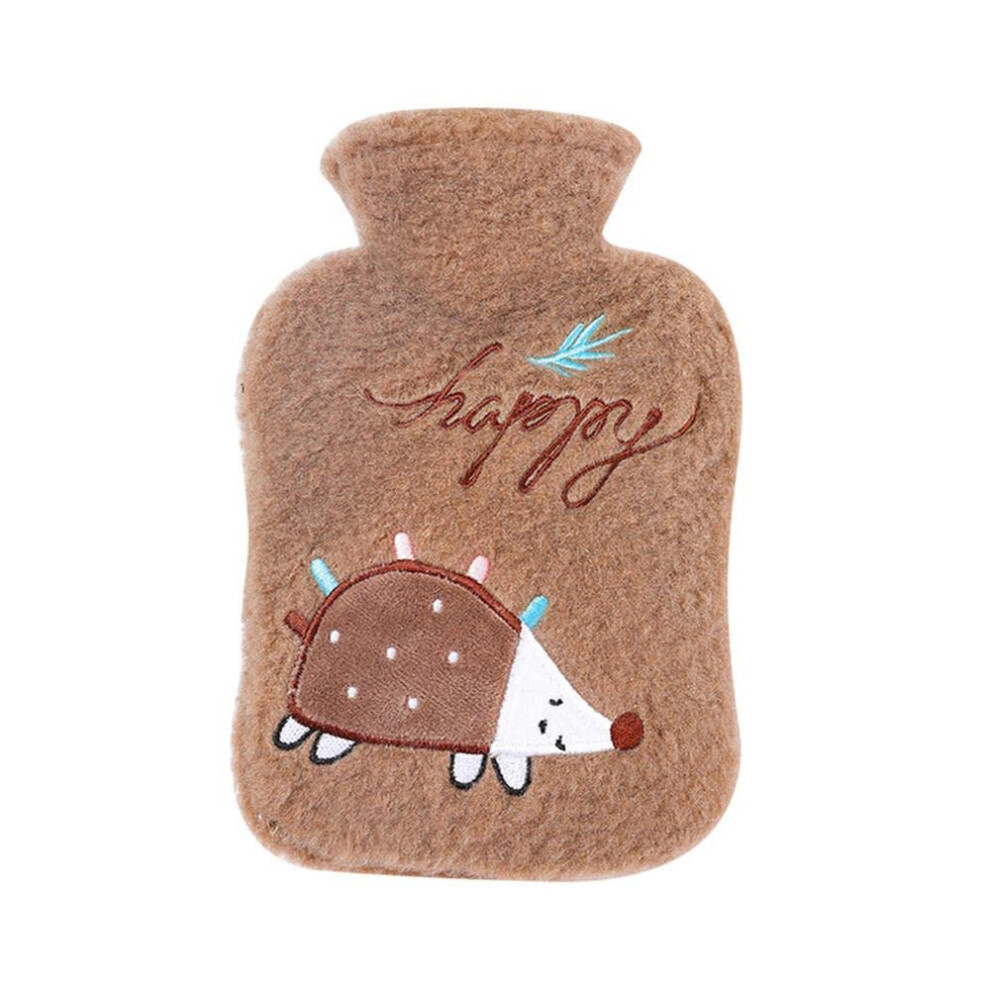 Hot Water Bottle With Plush Cover Animal Pattern 500ml PVC For Pain Relief Hand And Feet Warmer Gift For Women