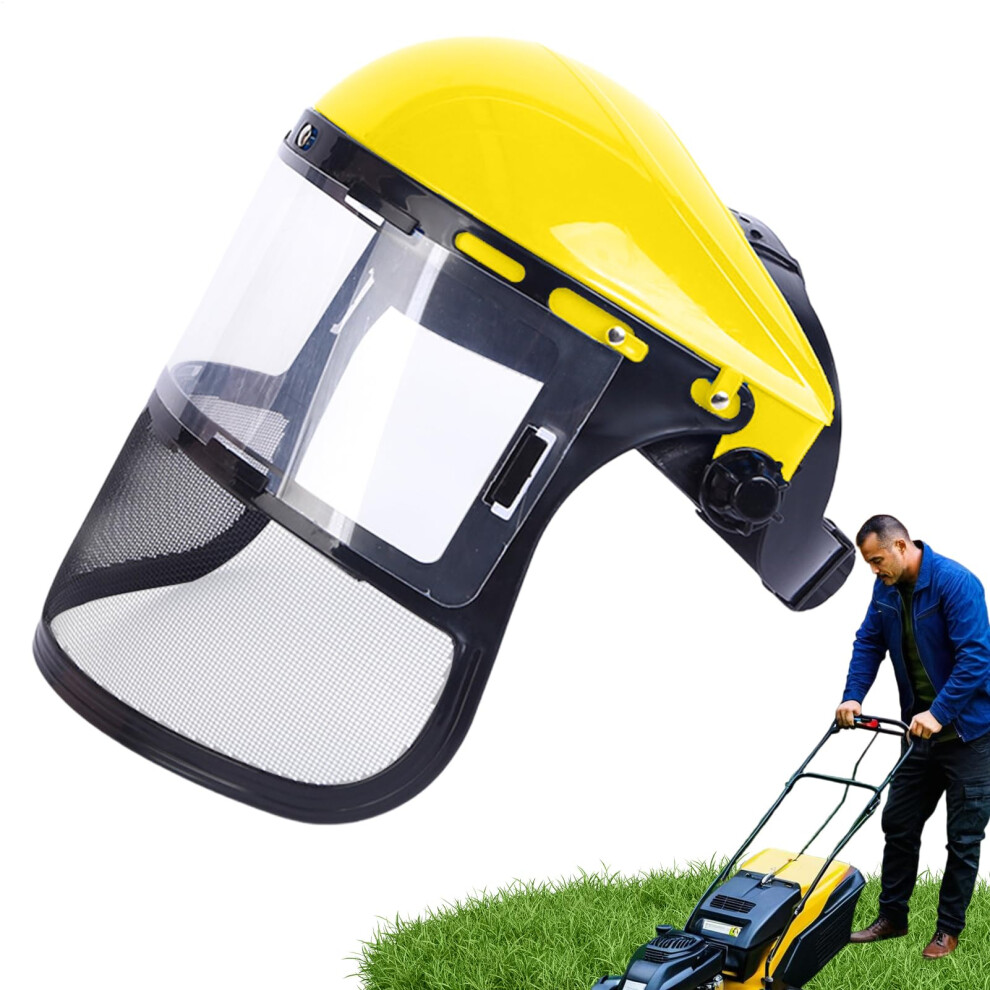 Clear Face Shield Grinding, Fogresistant, Transparent, Lightweight Protective Cover, Woodworking And Firefighting Yellow 9187378624357