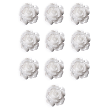 Decoración de uñas DIY, cuentas de rosas de resina blanca para joyería de cristal de moda, base plana para una fácil aplicación para fiestas de