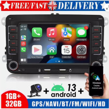 Autoradio doppio DIN per Volkswagen, Carplay wireless, Android Auto, touchscreen HD da 7 pollici con navigazione GPS, WiFi, Bluetooth, radio FM, RDS,