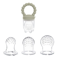Siliconen babyvoedingsfles en bijtring, BPA-vrije siliconen voor veilig zelfstandig eten van de baby, innovatief ontwerp om verstikking te voorkomen,