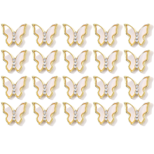 Gold Plated Butterfly Earrings, Trendy Women Jewelry with 3D Glitter Butterfly Design, Acrylic Stud Earrings with Metallic Finish, Perfect Gift Earri