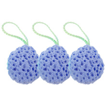 Esponja de banho ultramacia sem látex, com textura alveolar que mantém a pele úmida e limpa, ideal para limpeza facial. Secagem rápida, expande