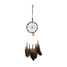 Macrame Boho Wall Hangings, Handwoven Dream Catcher With Crystal Stones Decoration And Natural Real Feather, Tree Of Life Inspired Spiritual Home